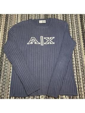 Armani Exchange A|X Men’s Blue Knit Sweater M Crewneck